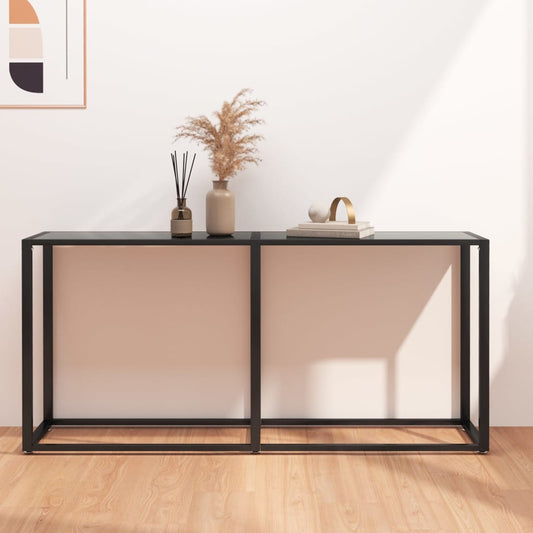 Avlastningsbord Konsollbord Svart 160x35x75,5 cm härdat glas