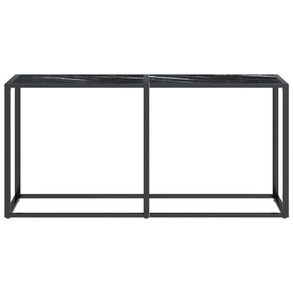 Avlastningsbord Konsollbord DIV. Svart marmor 160x35x75,5 cm härdat glas