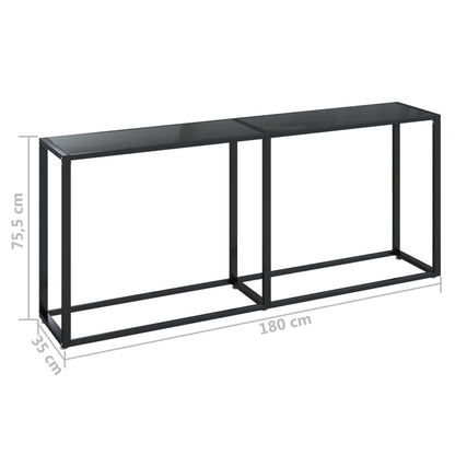 Avlastningsbord Konsollbord Svart 180x35x75,5 cm härdat glas