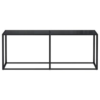 Avlastningsbord Konsollbord Svart 200x35x75,5 cm härdat glas