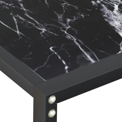 Avlastningsbord Konsollbord DIV. Svart marmor 200x35x75,5 cm härdat glas