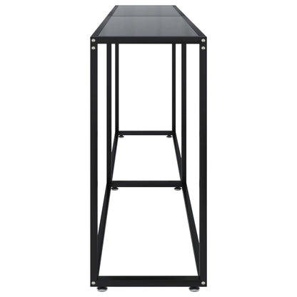 Avlastningsbord Konsollbord DIV. Svart 220x35x75,5 cm härdat glas