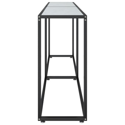 Avlastningsbord Konsollbord DIV. Vit marmor 220x35x75,5 cm härdat glas
