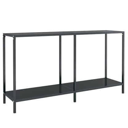 Avlastningsbord Konsollbord Svart 140x35x75,5 cm härdat glas