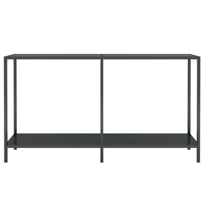 Avlastningsbord Konsollbord Svart 140x35x75,5 cm härdat glas