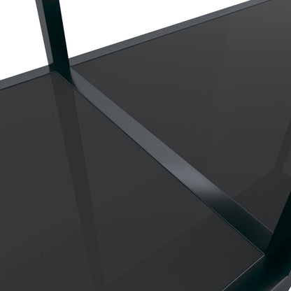 Avlastningsbord Konsollbord Svart 140x35x75,5 cm härdat glas