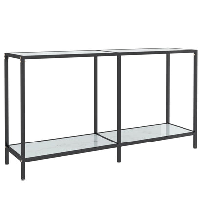 Avlastningsbord Konsollbord Vit 140x35x75,5 cm härdat glas