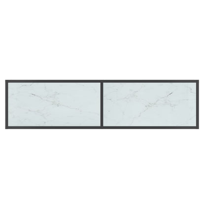 Avlastningsbord Konsollbord Vit 140x35x75,5 cm härdat glas