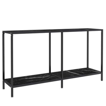 Avlastningsbord Konsollbord Svart 140x35x75,5 cm härdat glas