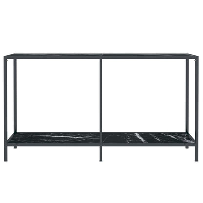 Avlastningsbord Konsollbord Svart 140x35x75,5 cm härdat glas