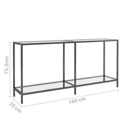 Avlastningsbord Konsollbord DIV. transparent 160x35x75 cm härdat glas