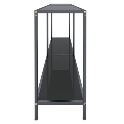 Avlastningsbord Konsollbord Svart 160x35x75 cm härdat glas