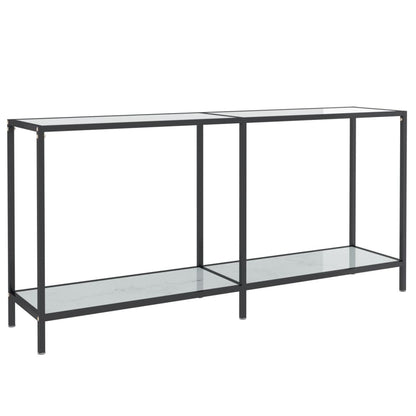 Avlastningsbord Konsollbord Vit 160x35x75 cm härdat glas