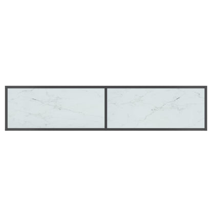 Avlastningsbord Konsollbord Vit 160x35x75 cm härdat glas