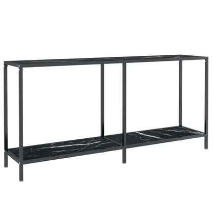 Avlastningsbord Konsollbord Svart 160x35x75,5 cm härdat glas