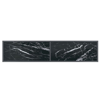 Avlastningsbord Konsollbord Svart 160x35x75,5 cm härdat glas