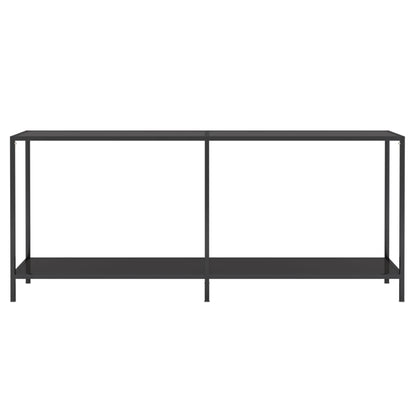 Avlastningsbord Konsollbord Svart 180x35x75,5 cm härdat glas