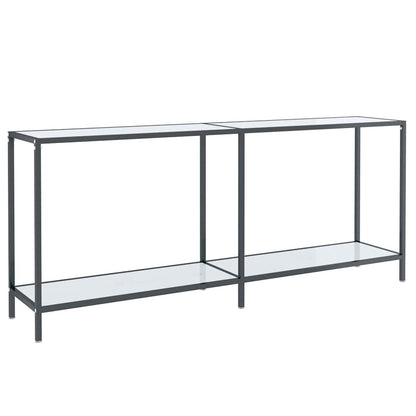 Avlastningsbord Konsollbord Vit 180x35x75,5 cm härdat glas