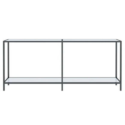 Avlastningsbord Konsollbord Vit 180x35x75,5 cm härdat glas