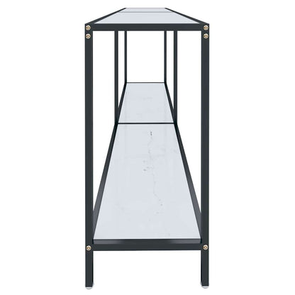Avlastningsbord Konsollbord Vit 180x35x75,5 cm härdat glas