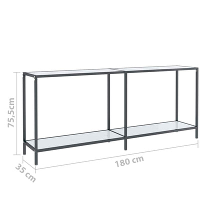 Avlastningsbord Konsollbord Vit 180x35x75,5 cm härdat glas