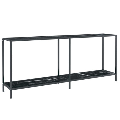 Avlastningsbord Konsollbord Svart 180x35x75,5 cm härdat glas