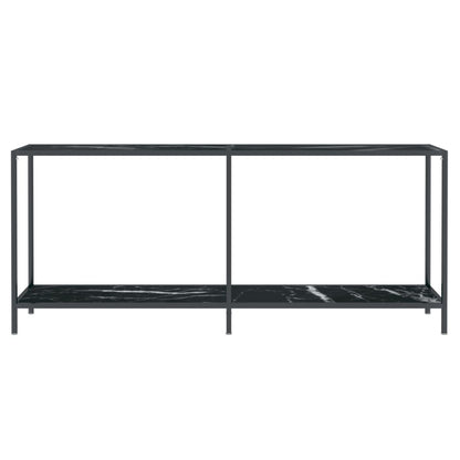 Avlastningsbord Konsollbord Svart 180x35x75,5 cm härdat glas