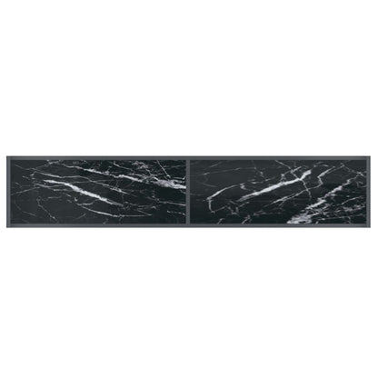 Avlastningsbord Konsollbord Svart 180x35x75,5 cm härdat glas