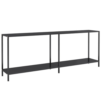 Avlastningsbord Konsollbord Svart 200x35x75,5 cm härdat glas
