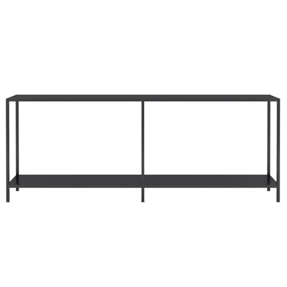Avlastningsbord Konsollbord Svart 200x35x75,5 cm härdat glas