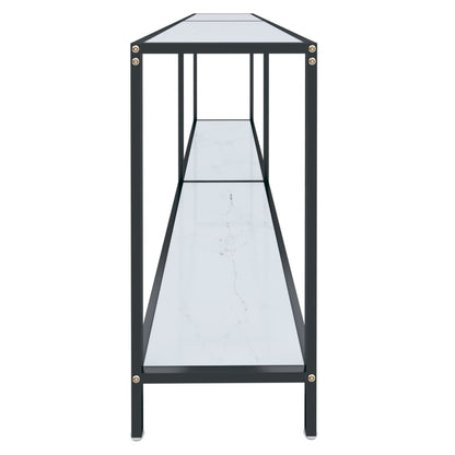 Avlastningsbord Konsollbord Vit 200x35x75,5 cm härdat glas