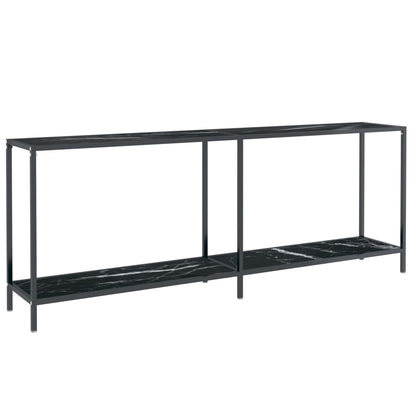 Avlastningsbord Konsollbord Svart 200x35x75,5 cm härdat glas