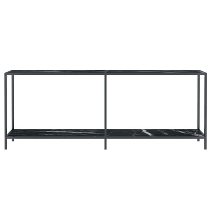 Avlastningsbord Konsollbord Svart 200x35x75,5 cm härdat glas