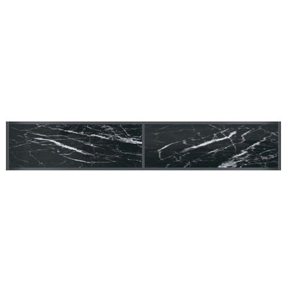 Avlastningsbord Konsollbord Svart 200x35x75,5 cm härdat glas
