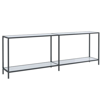 Avlastningsbord Konsollbord Vit 220x35x75,5 cm härdat glas