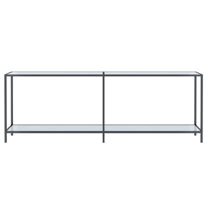 Avlastningsbord Konsollbord Vit 220x35x75,5 cm härdat glas