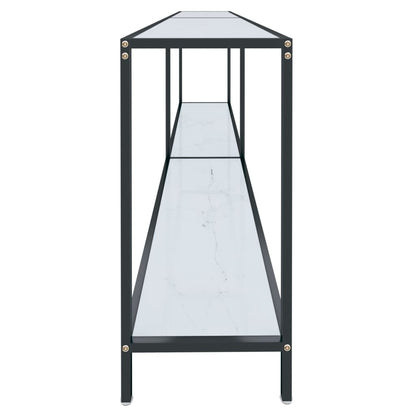 Avlastningsbord Konsollbord Vit 220x35x75,5 cm härdat glas