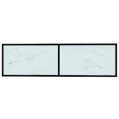 TV-Möbel Vit TV-Bänk marmor 140x40x40,5 cm härdat glas