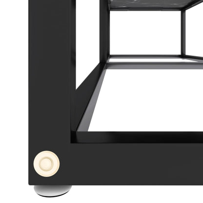 TV-Möbel Svart TV-Bänk marmor 140x40x40,5 cm härdat glas