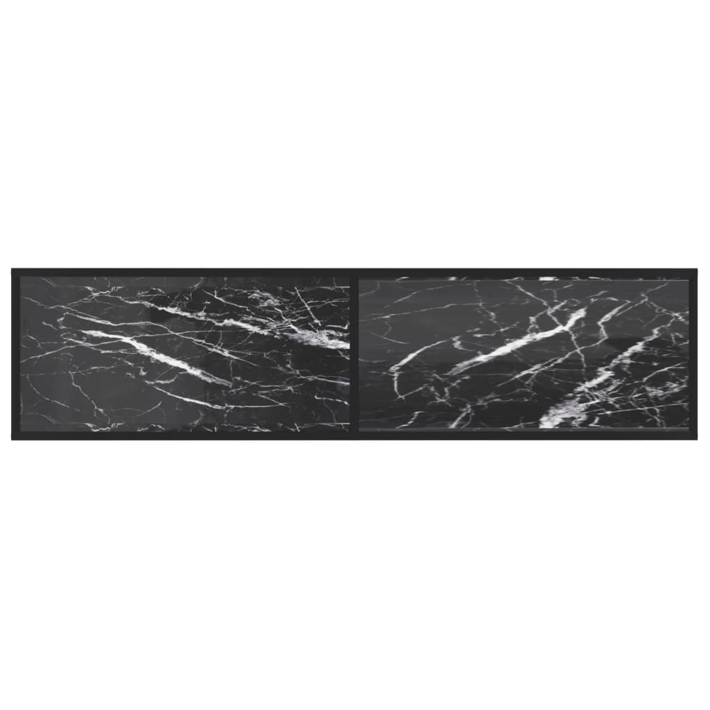 TV-Möbel Svart TV-Bänk marmor 160x40x40,5 cm härdat glas