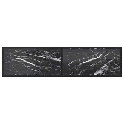 TV-Möbel Svart TV-Bänk marmor 160x40x40,5 cm härdat glas