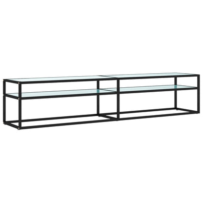 TV-Möbel Vit TV-Bänk marmor 200x40x40,5 cm härdat glas