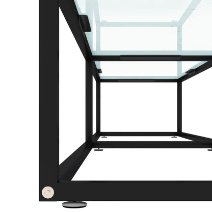 TV-Möbel Vit TV-Bänk marmor 200x40x40,5 cm härdat glas