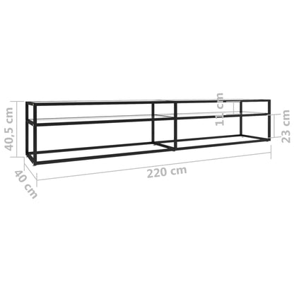 TV-Möbel DIV. TV-Bänk transparent 220x40x40,5 cm härdat glas