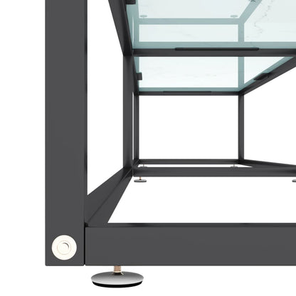 TV-Möbel Vit TV-Bänk marmor 220x40x40,5 cm härdat glas