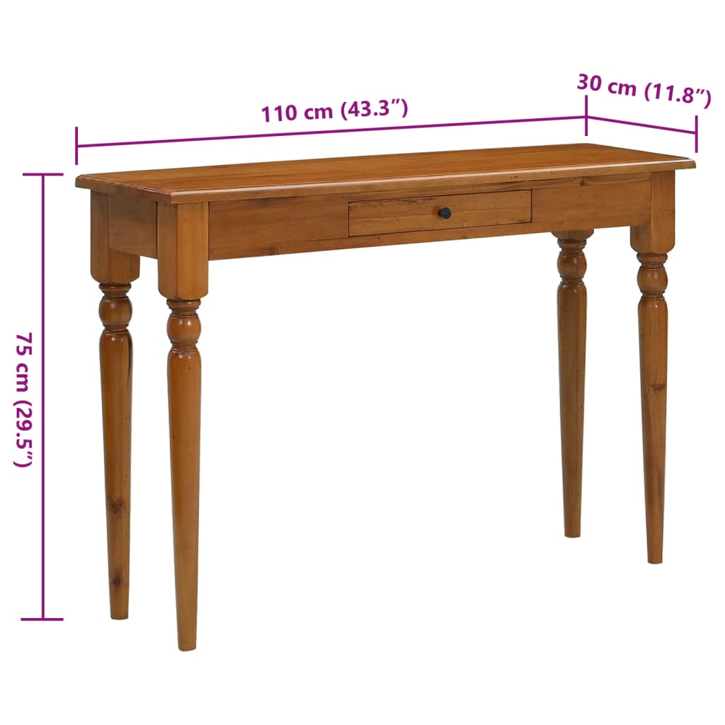 Avlastningsbord Konsollbord Trä 110x30x75 cm massiv mahogny