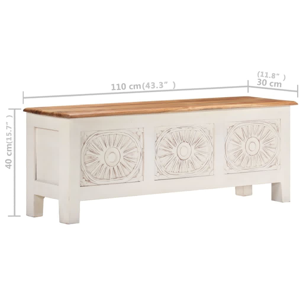 Förvaringsbänk 110x30x40 cm massivt akaciaträ