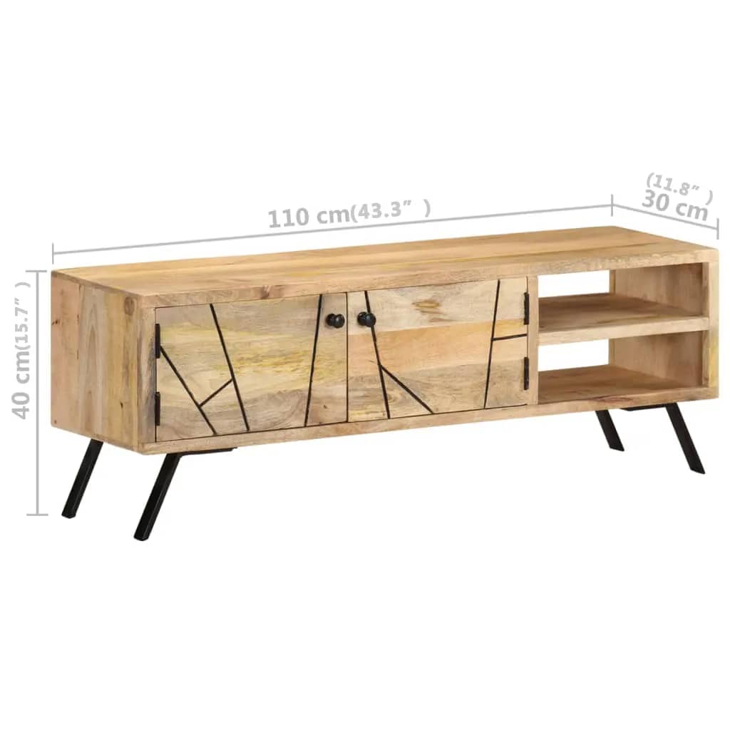 Tv-bänk 110x30x40 cm massivt mangoträ