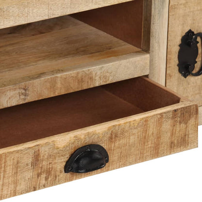 TV-Möbel Trä TV-Bänk med hjul 110x30x37 cm grovt mangoträ