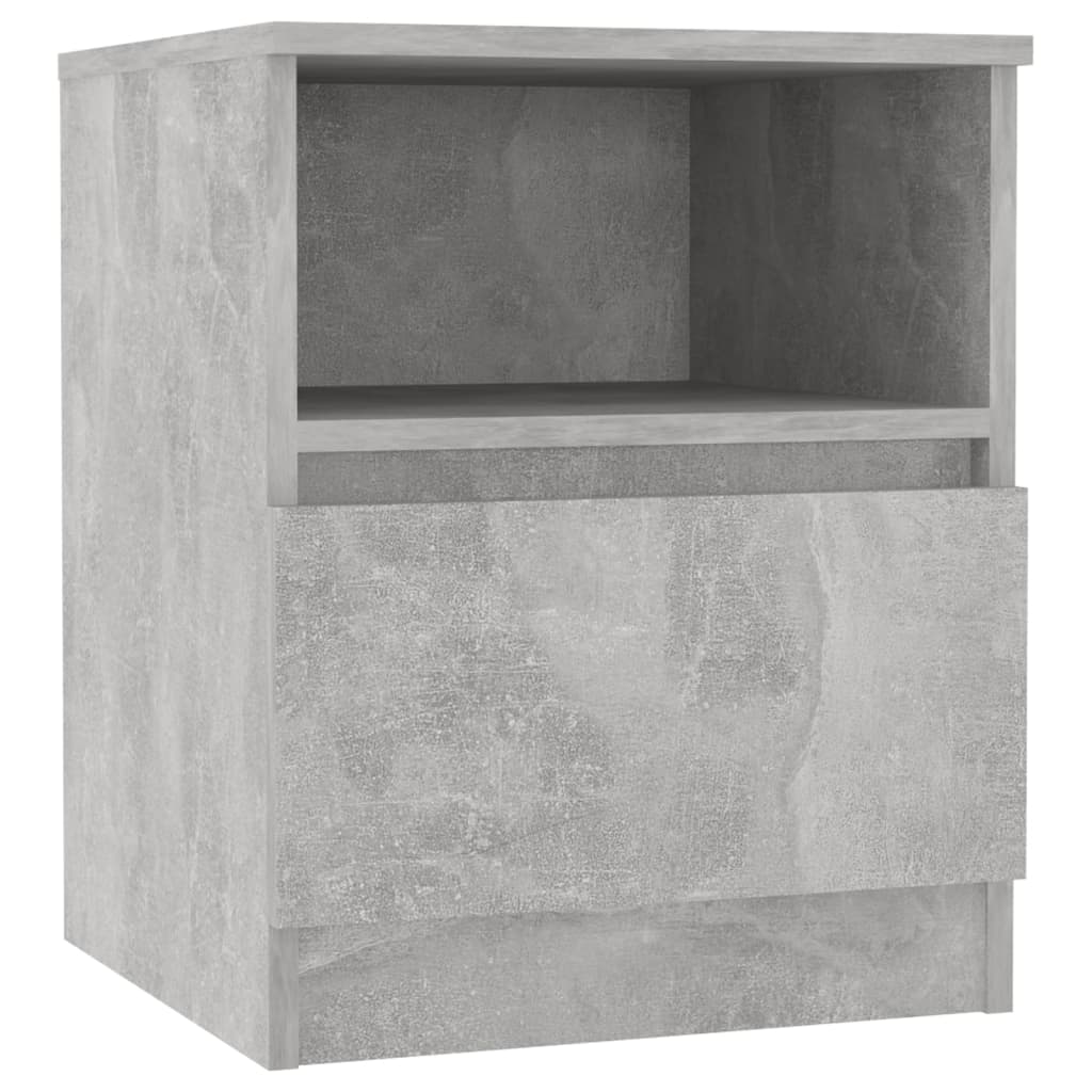 Sängbord 2 st betonggrå 40x40x50 cm konstruerat trä